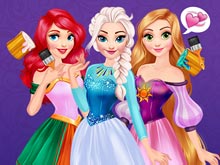 Disney Princesses Rainbow Dresses