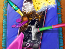 Dotted Girl Broken Phone