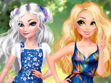 Elsa and Rapunzel Pretty in Floral