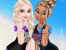 Elsa And Tiana Workout Buddies