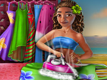 Exotic Girl Washing Clothes
