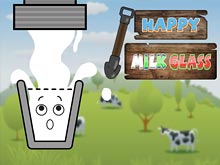 Happy Milk Glass