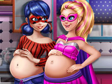 Ladybug and Super Barbie Pregnant BFFs