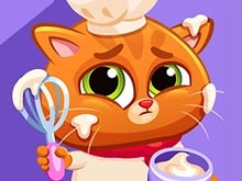 Lovely Virtual Cat At Restaurant