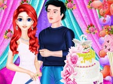 Mermaid Girl Wedding Cooking Cake