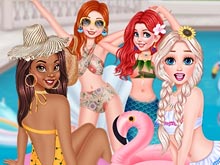 Princesses Chillin At The Pool