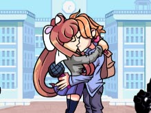 Senpai And Monika Kissing